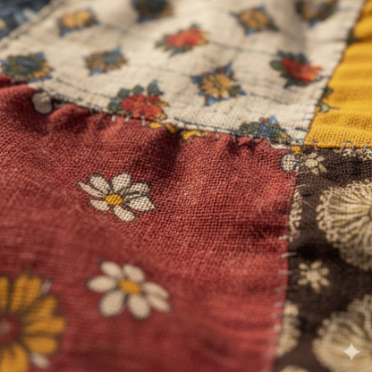 İthal Hint Pamuk Patchwork Etek - Bohem Etnik Tasarım