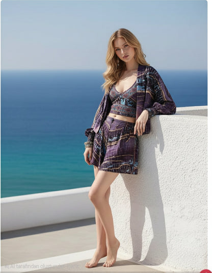 İthal Bohem 3'lü İpek Set | bohozon